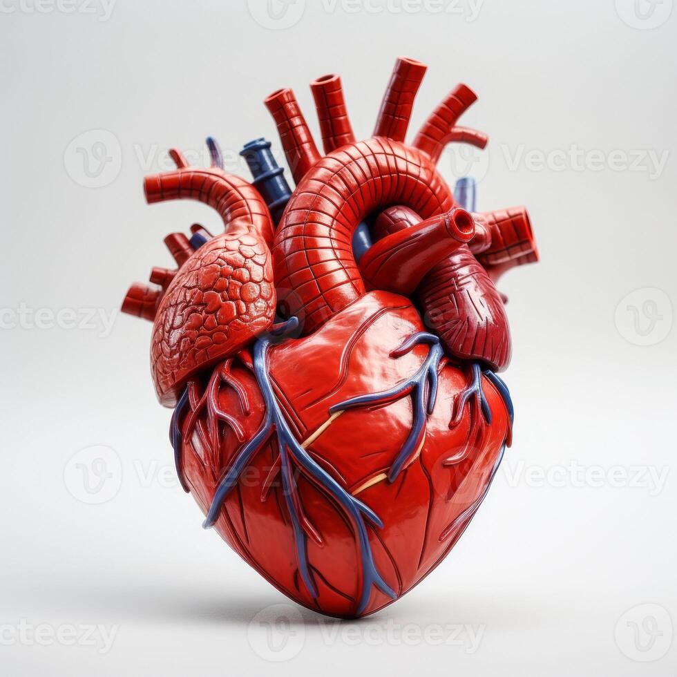 ai generato umano cuore modello su bianca sfondo generativo ai foto