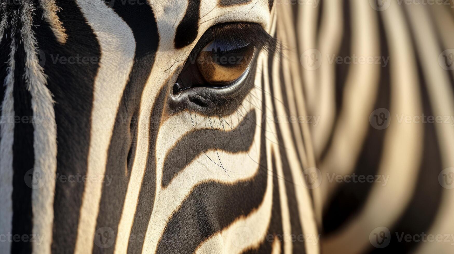 ai generato zebra occhio avvicinamento generativo ai foto