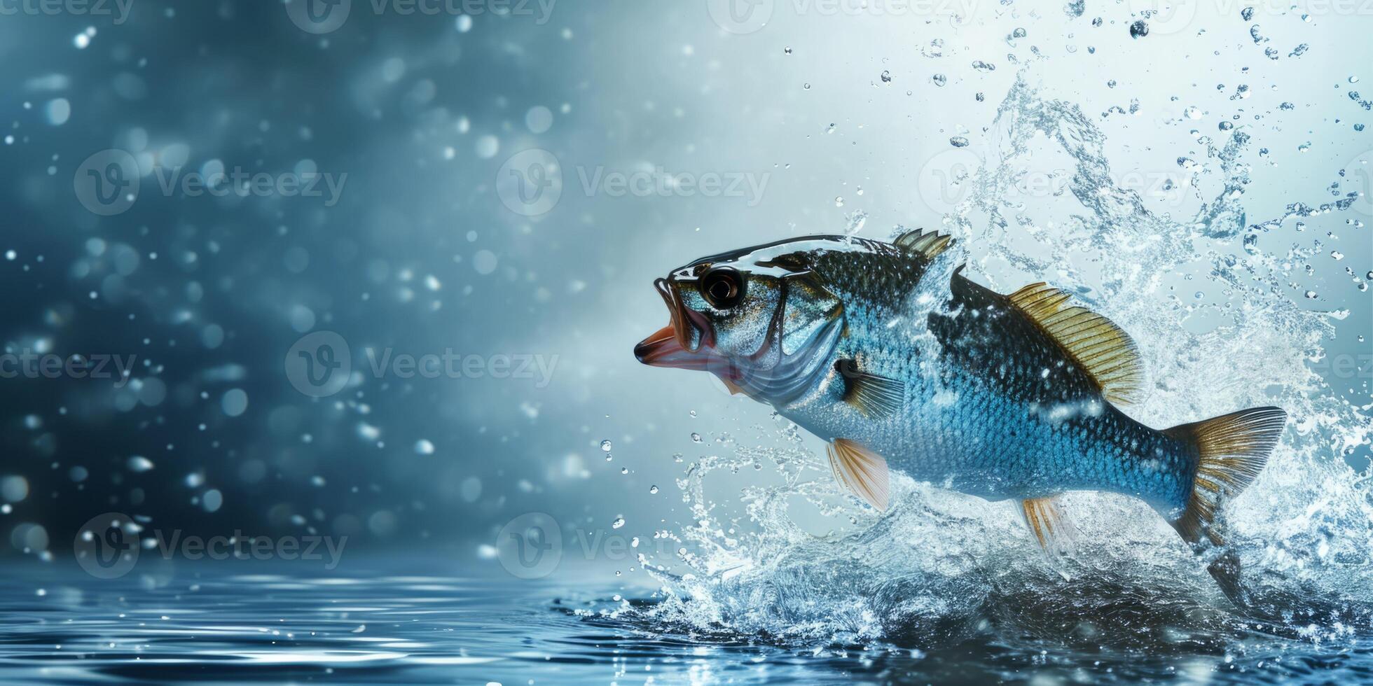 pesce salti su di il acqua foto