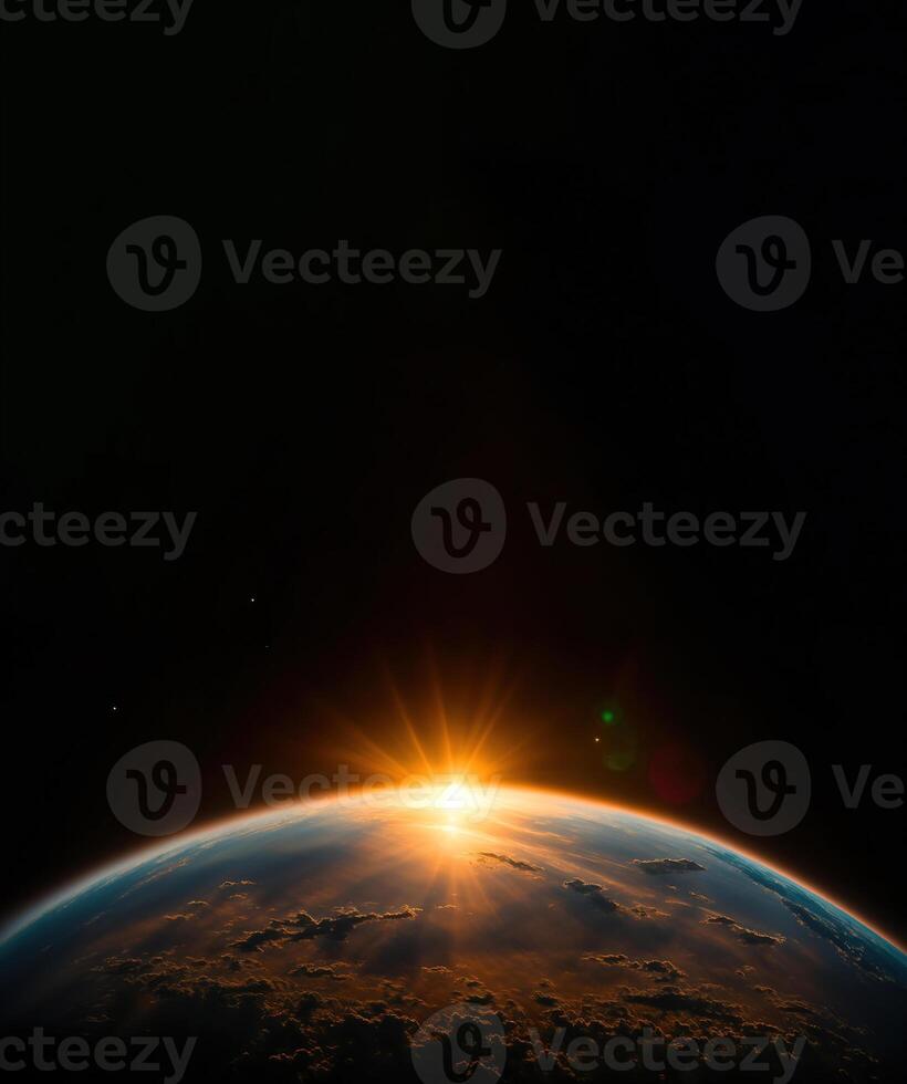 Alba al di sopra di il pianeta Visualizza a partire dal spazio foto