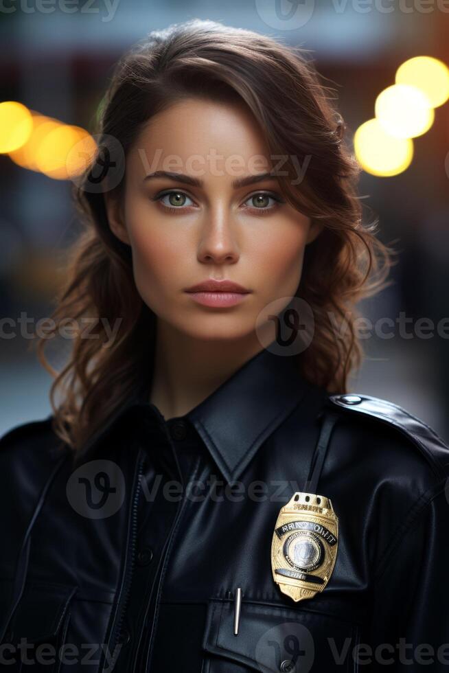 poliziotto su un' città strada ritratto foto