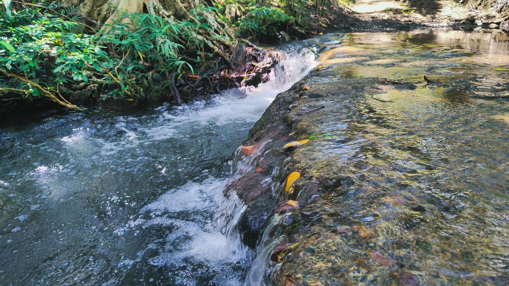 fotografia di fiume acqua fluente fra il rocce foto