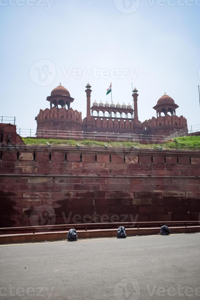 architettonico dettagli di lal qilà - rosso forte situato nel vecchio delhi, India, Visualizza dentro delhi rosso forte il famoso indiano punti di riferimento foto