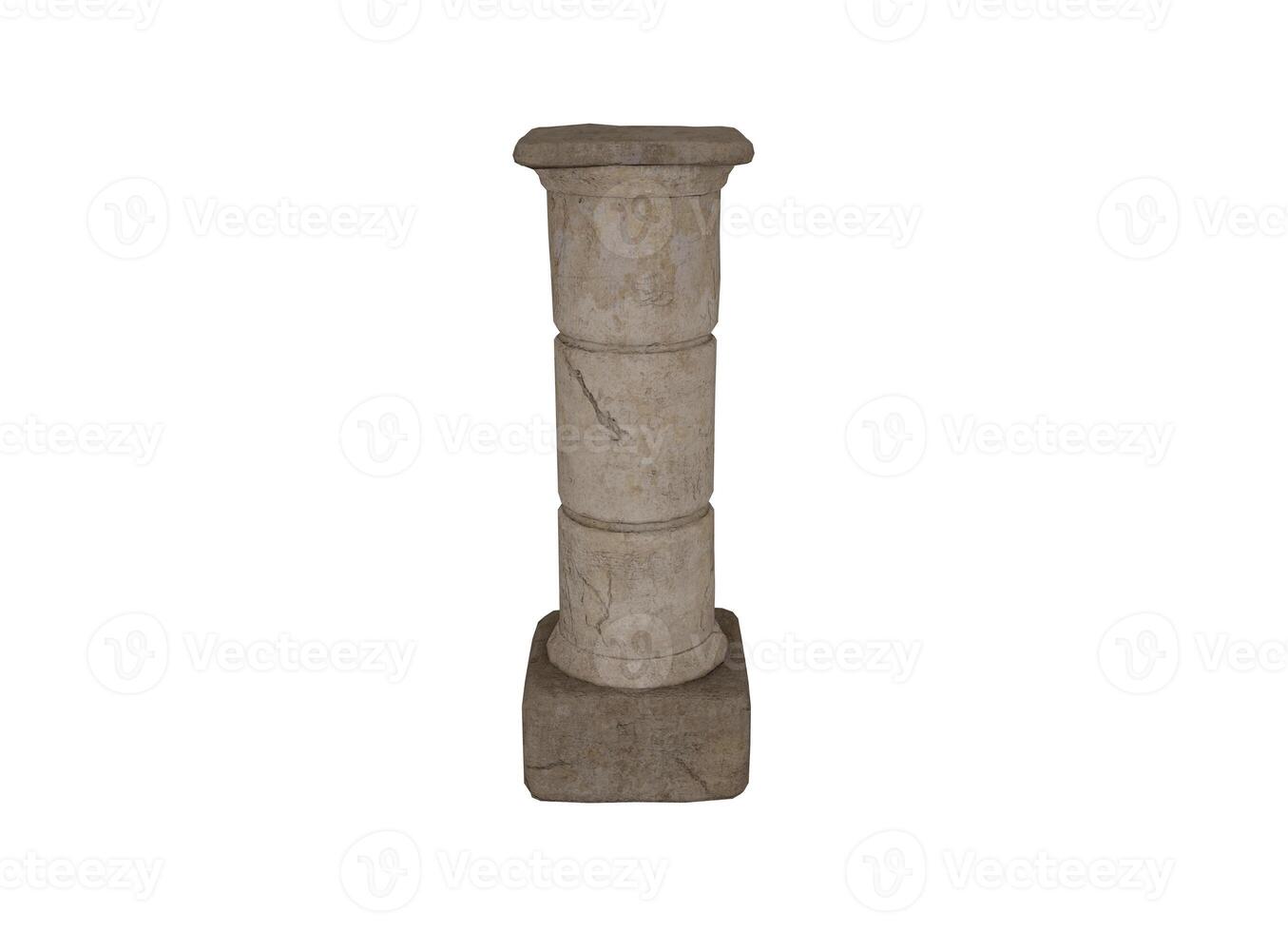3d rendere di antico pilastro, greco oggetto concetto foto