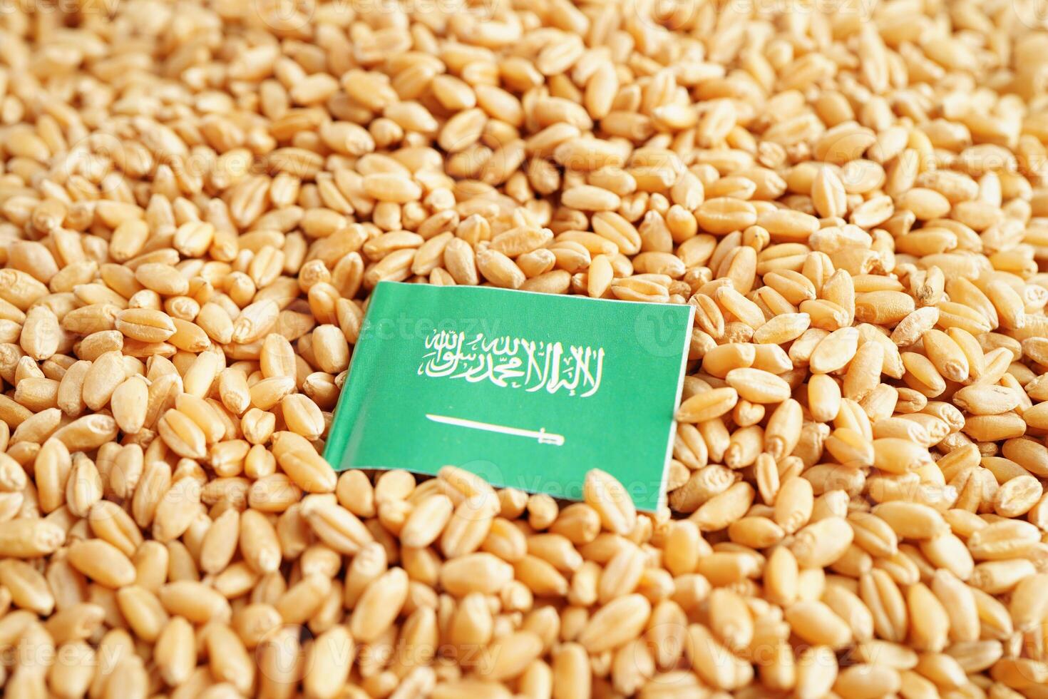 Arabia arabia bandiera su grano Grano, commercio esportare e economia concetto. foto