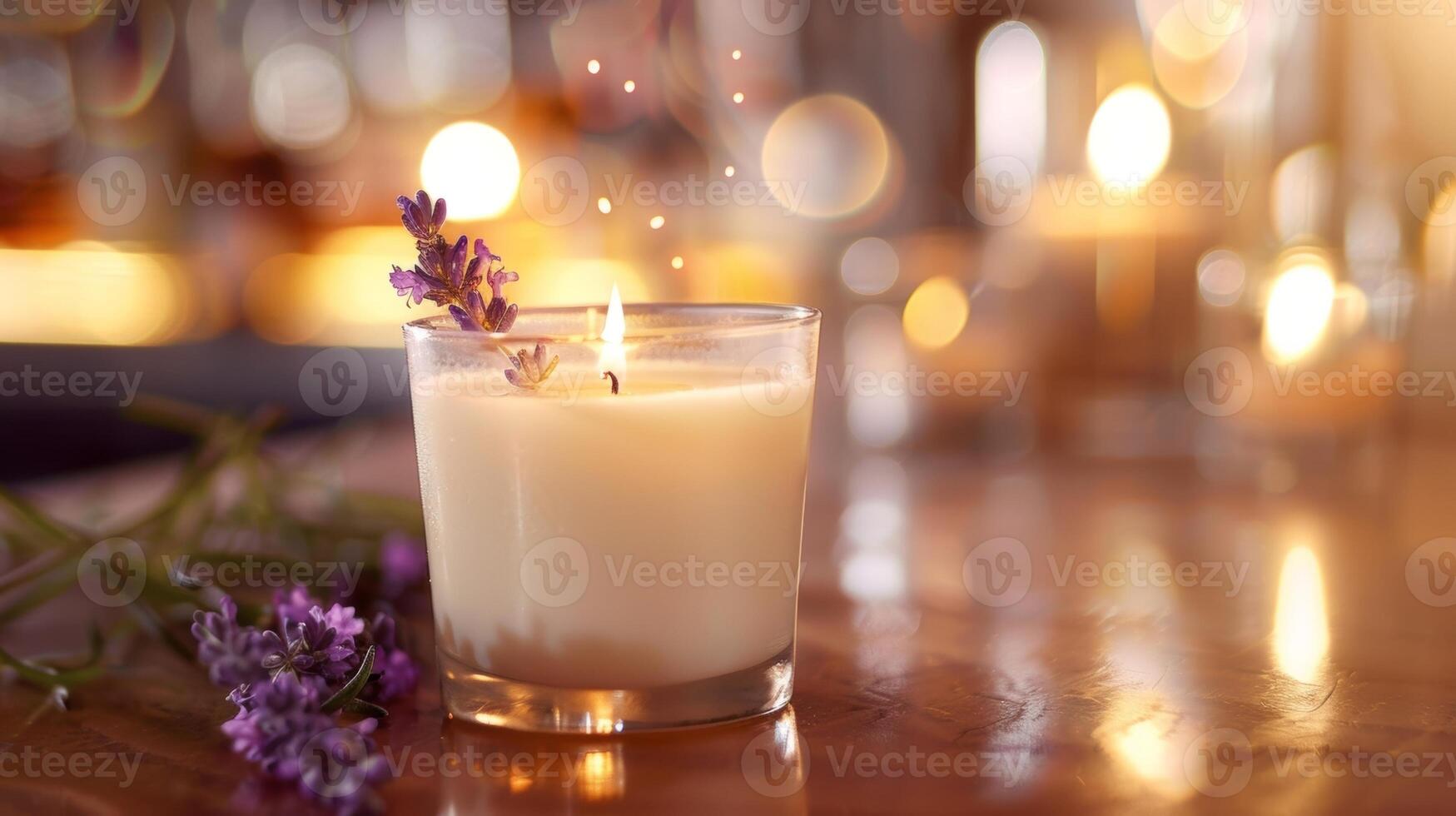 il profumo di vaniglia e lavanda riempimenti il aria In arrivo a partire dal il candele tered per tutto il bar e aggiungendo per il sensoriale Esperienza. 2d piatto cartone animato foto