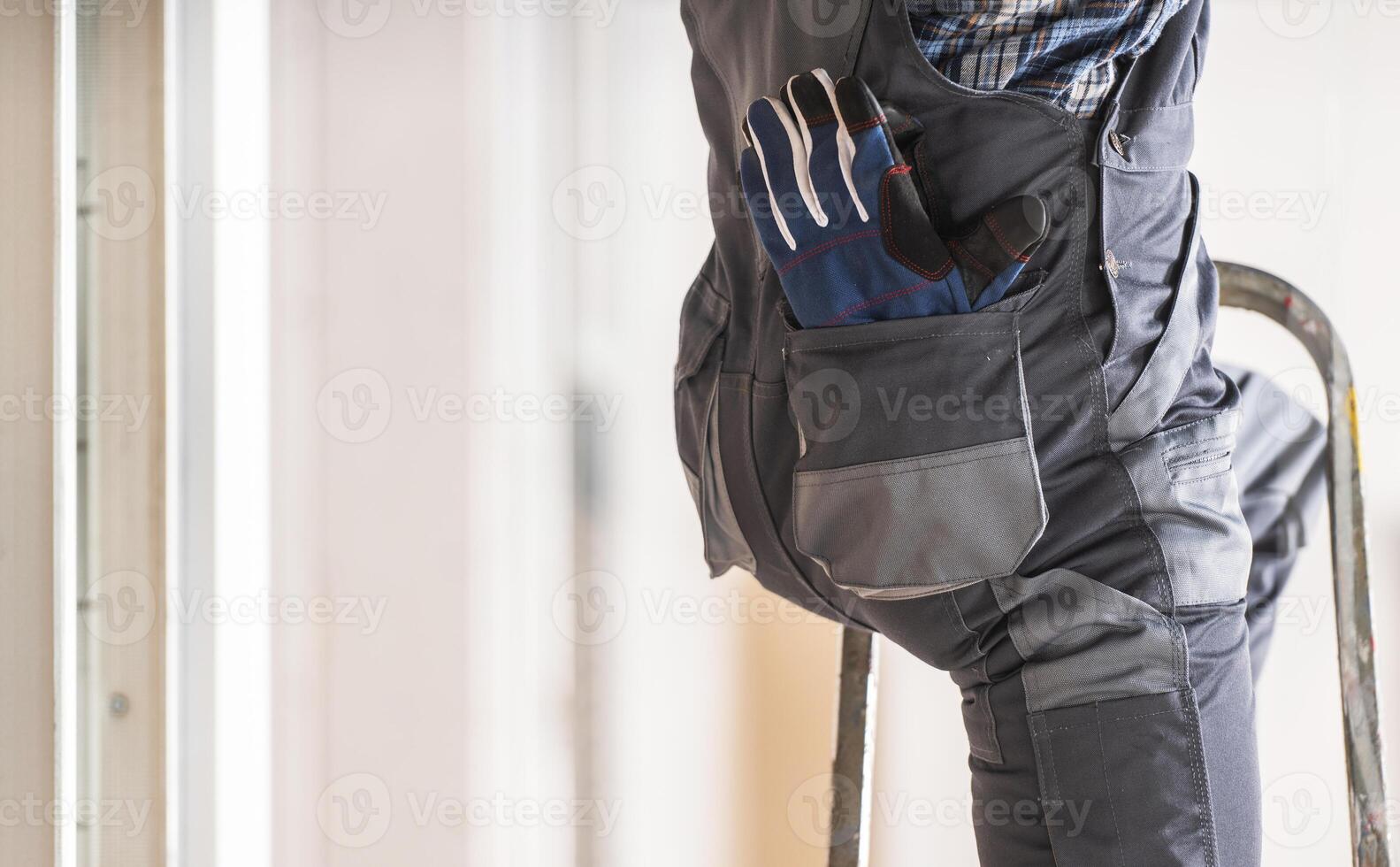 costruzione luogo lavoratore protezione guanti vicino su foto