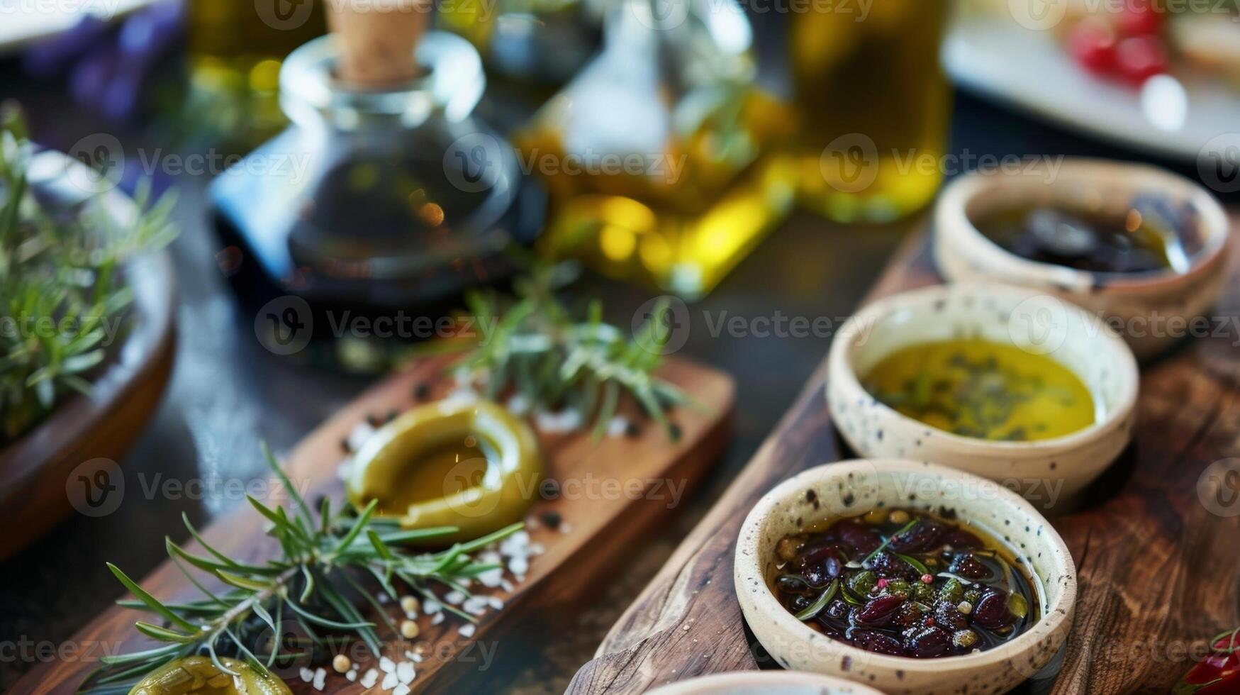 un' nascosto gemma di un' ristorante offerta un' degustazione menù con diverso piatti utilizzando vario tipi di Locale oliva olio foto