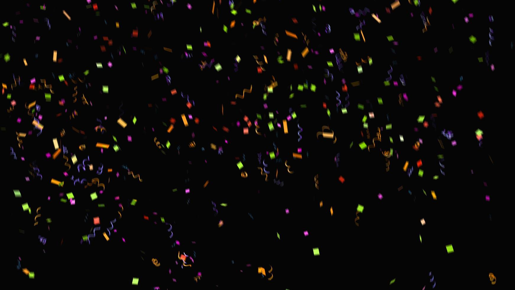 molti coriandoli arcobaleno colorato scintillano sovrapposizioni di texture astratte glitter particelle dorate sul nero. foto