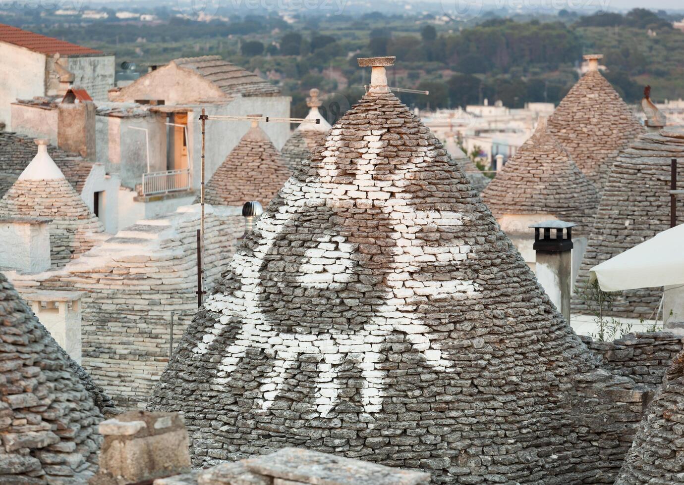 trulli, il tipico vecchio case nel alberobello. foto