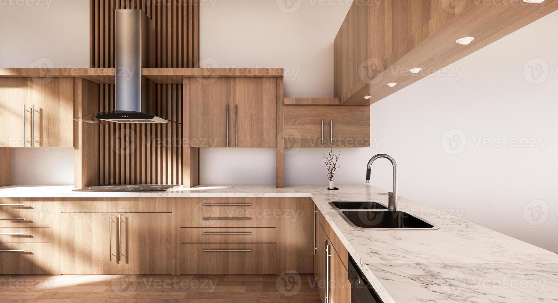 cucina camera stile giapponese.3d rendering foto