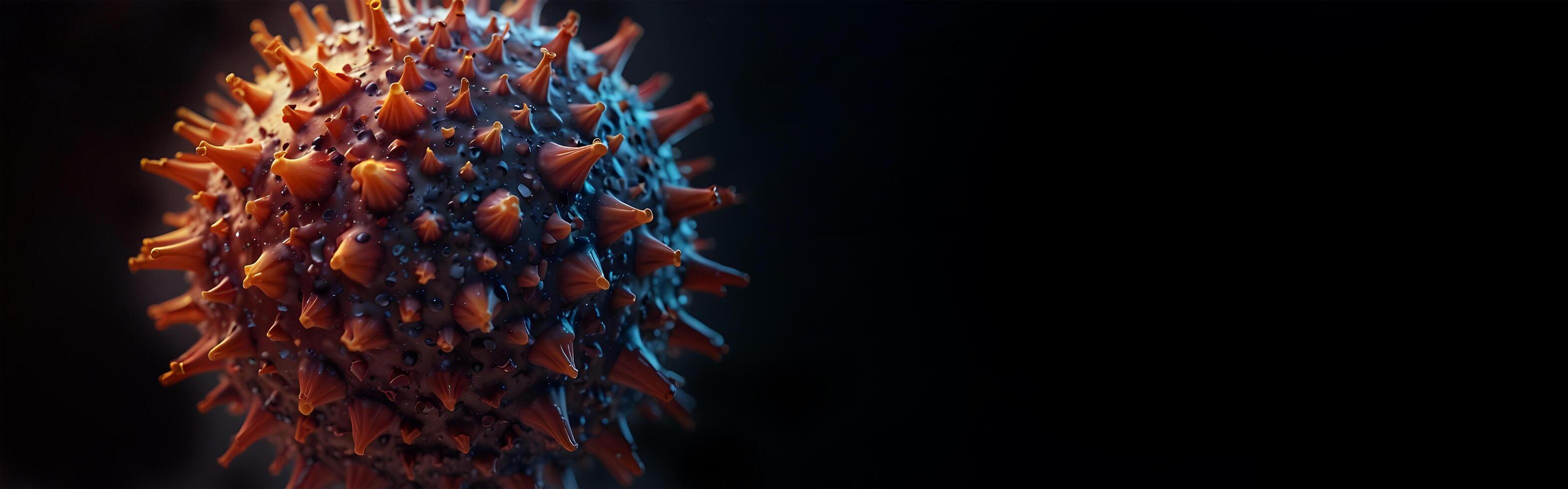 molecola di il umano immunodeficienza virus, AIDS virus su nero sfondo, copyspace. foto