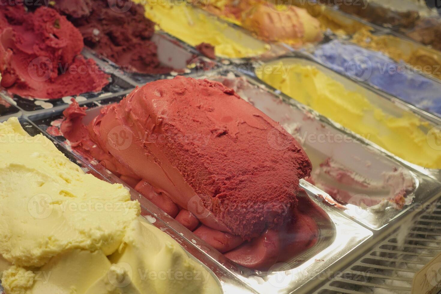 cioccolato, vanila e arancia favore di ghiaccio crema Schermo per vendita foto