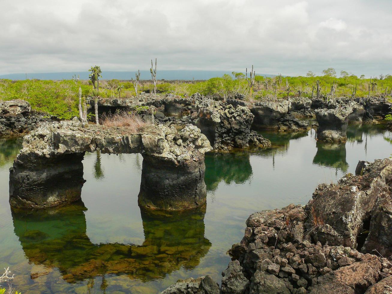 tunnel di lava, isola di isabela, galapagos foto