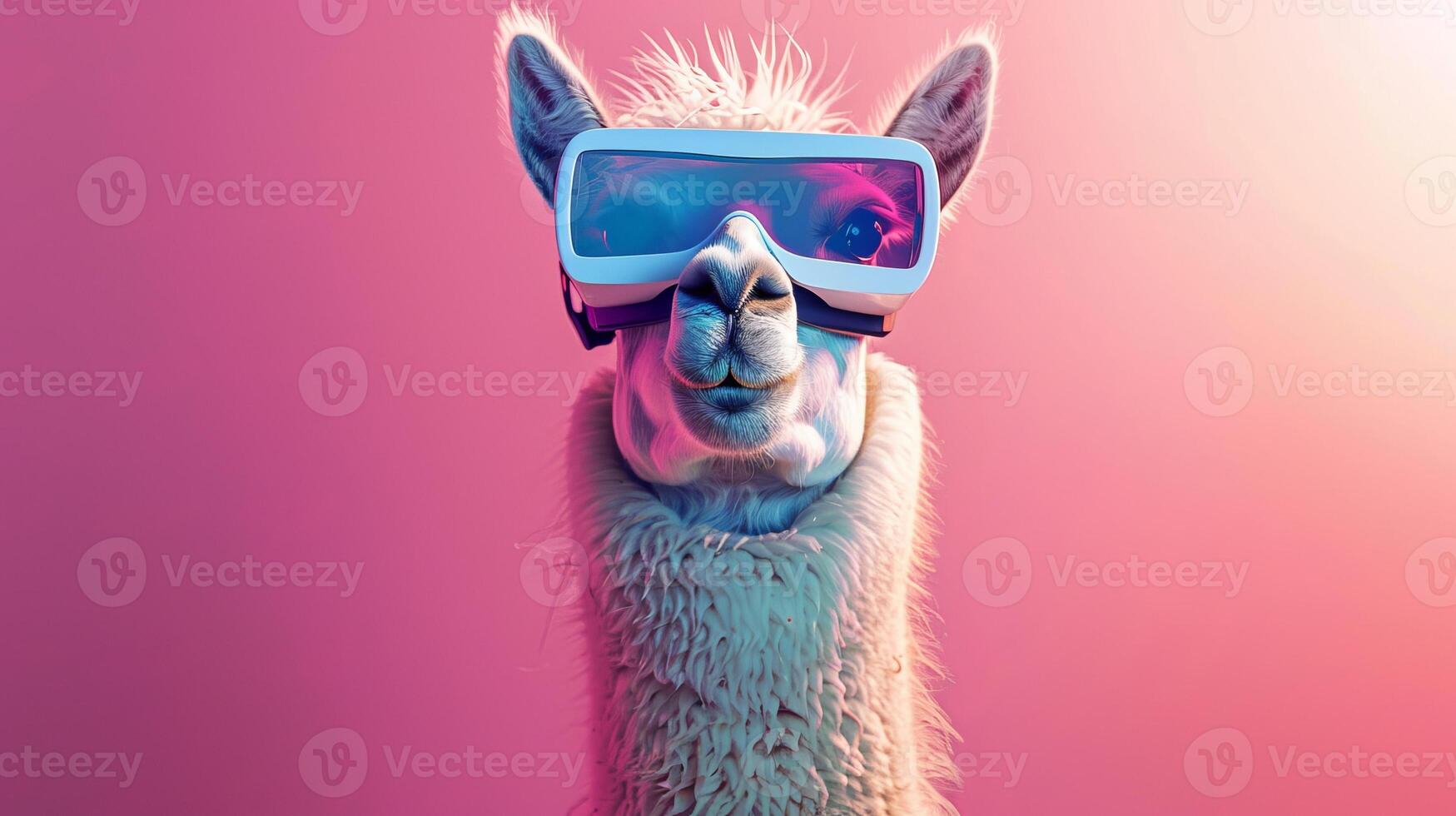 lama con 3d vr bicchieri su il isolato sfondo foto