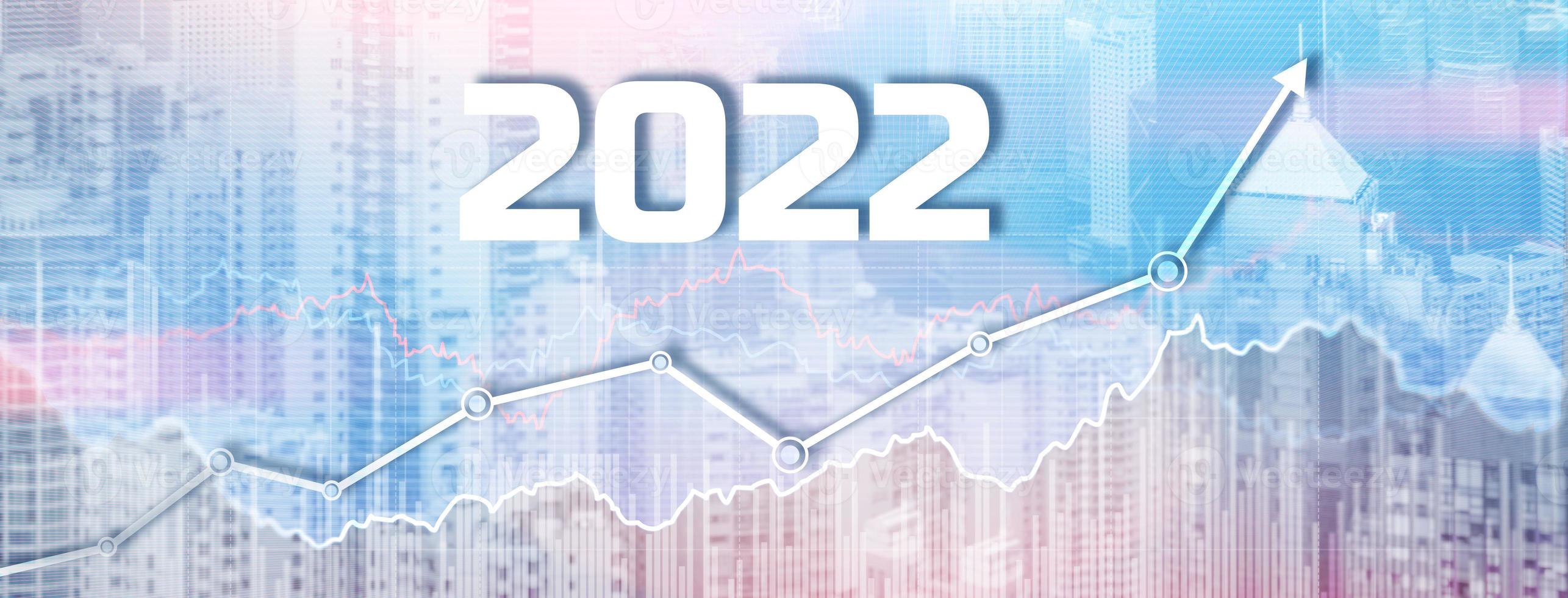 nuovo anno 2022 sullo sfondo della città moderna. banner del sito web foto