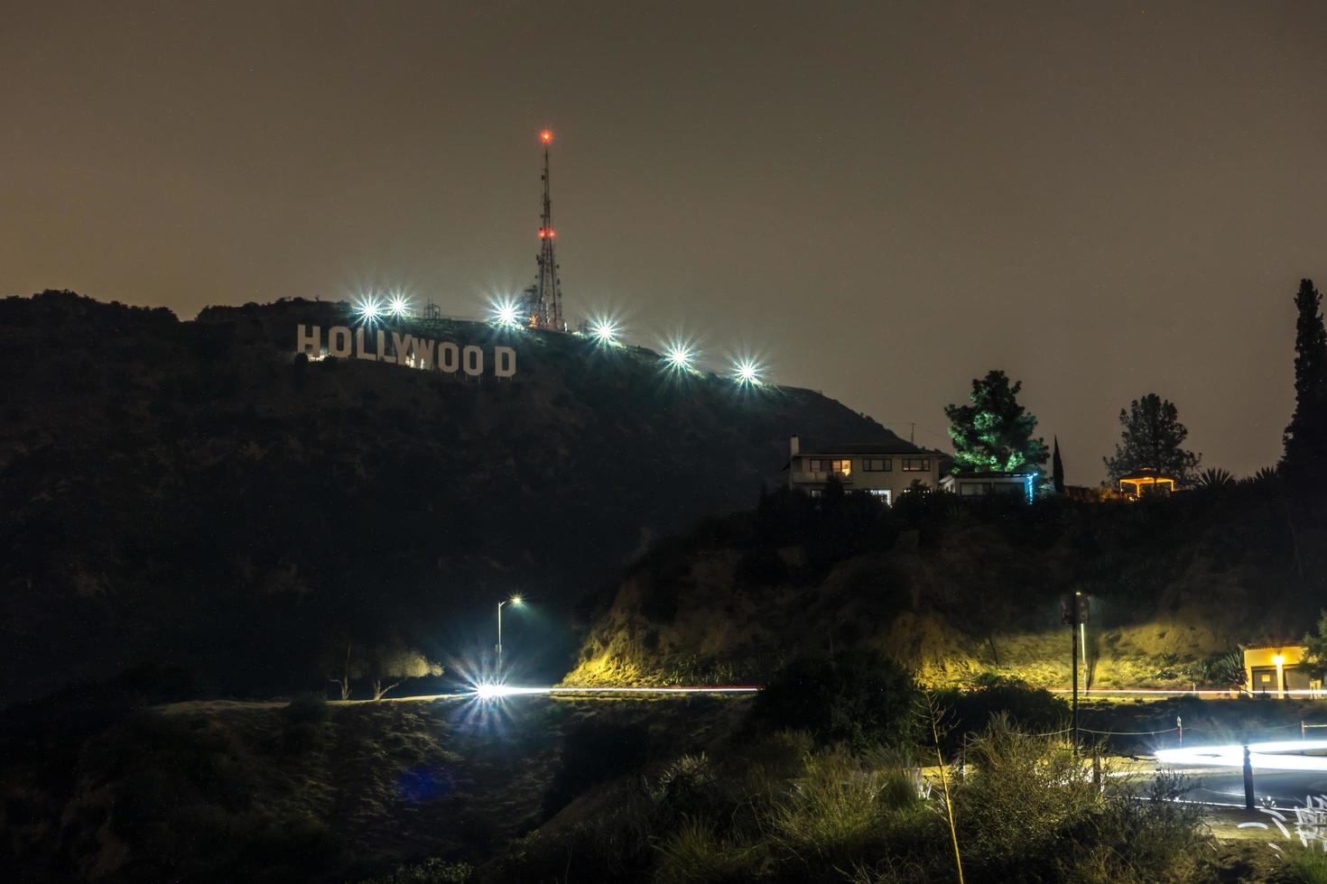 los angeles, ca, usa, 2021 - colline di hollywood di notte foto