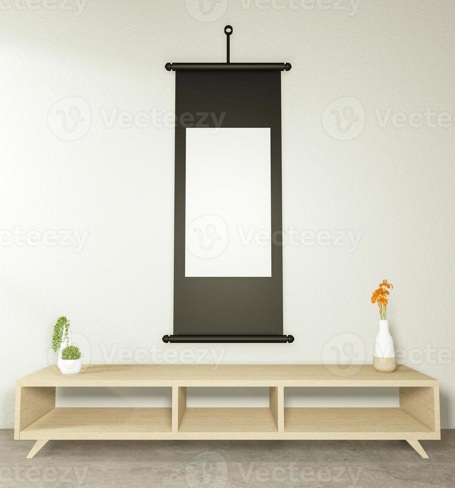 armadio moderno stanza vuota, design minimalista in stile giapponese. rendering 3d foto