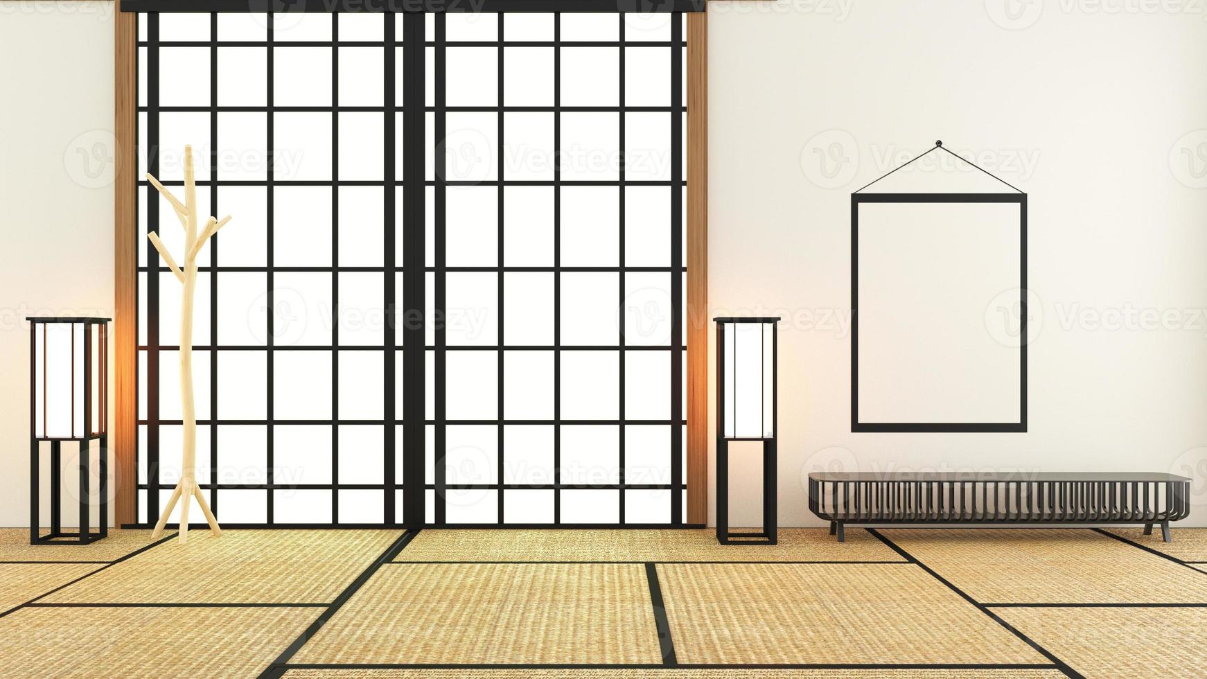 design della camera in stile giapponese. rendering 3d foto