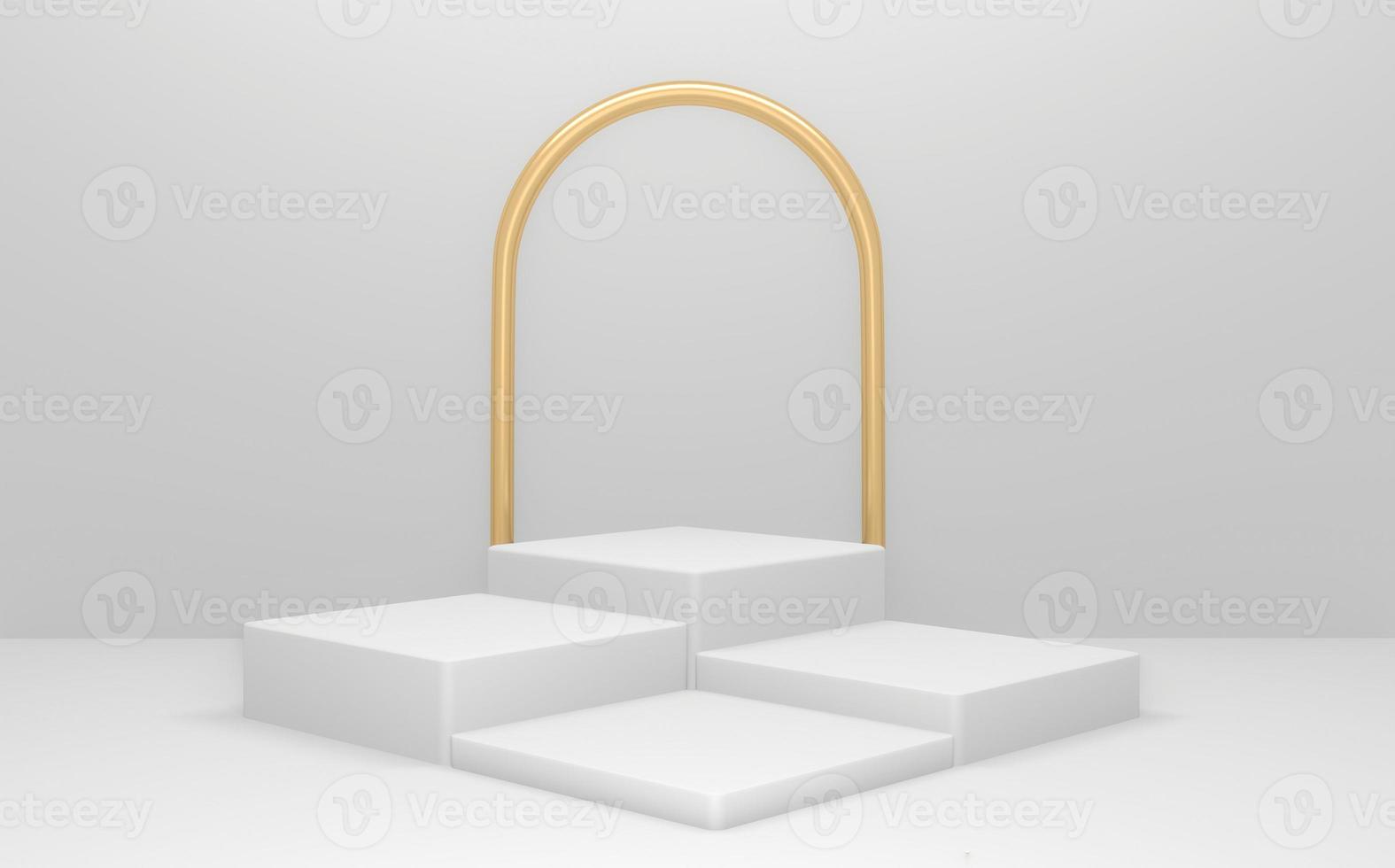 podio bianco su sfondo astratto stile minimal. rendering 3d foto