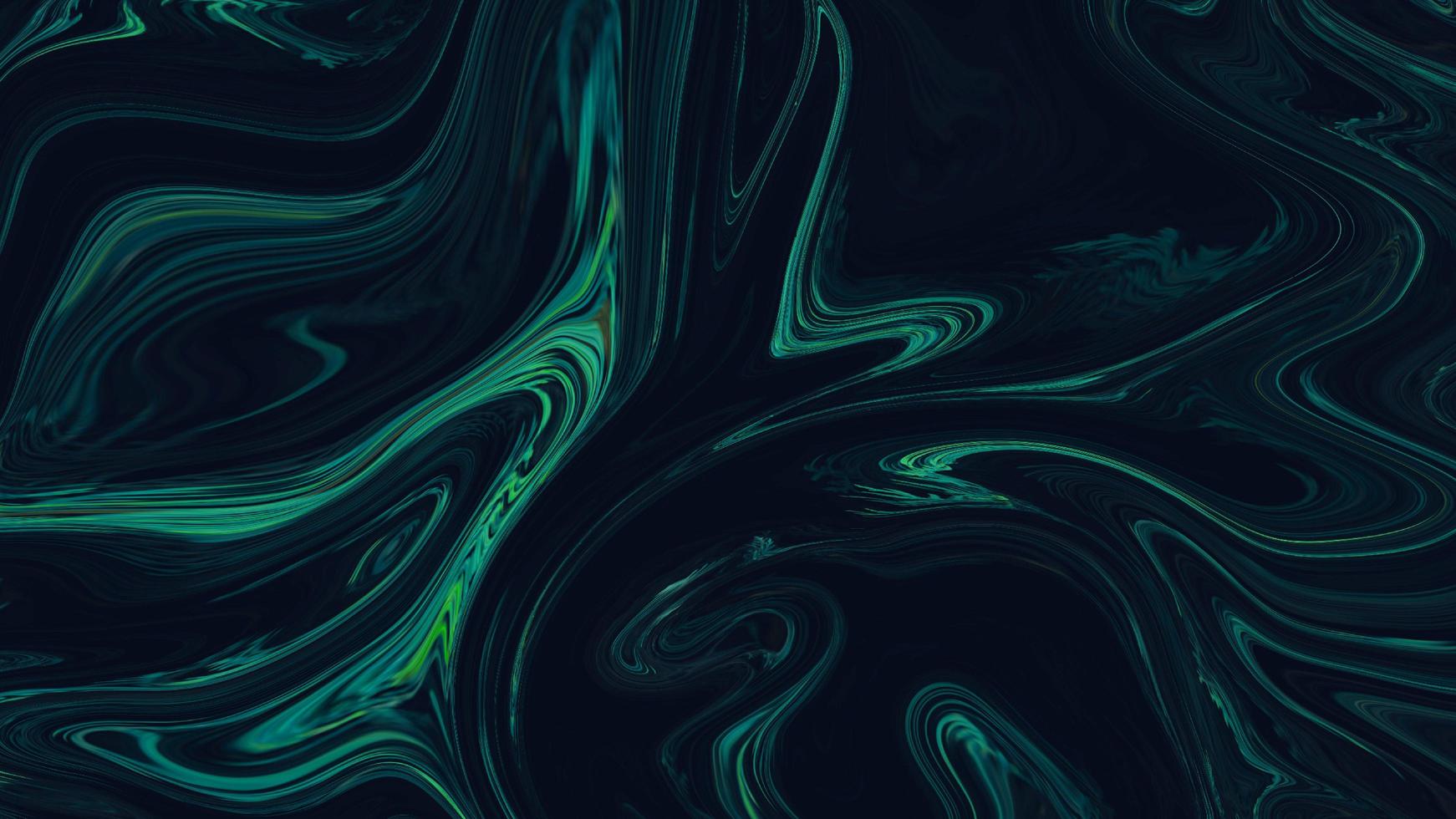 colorato turbinio verde astratto lusso trama a spirale e vernice modello acrilico liquido sul nero. foto
