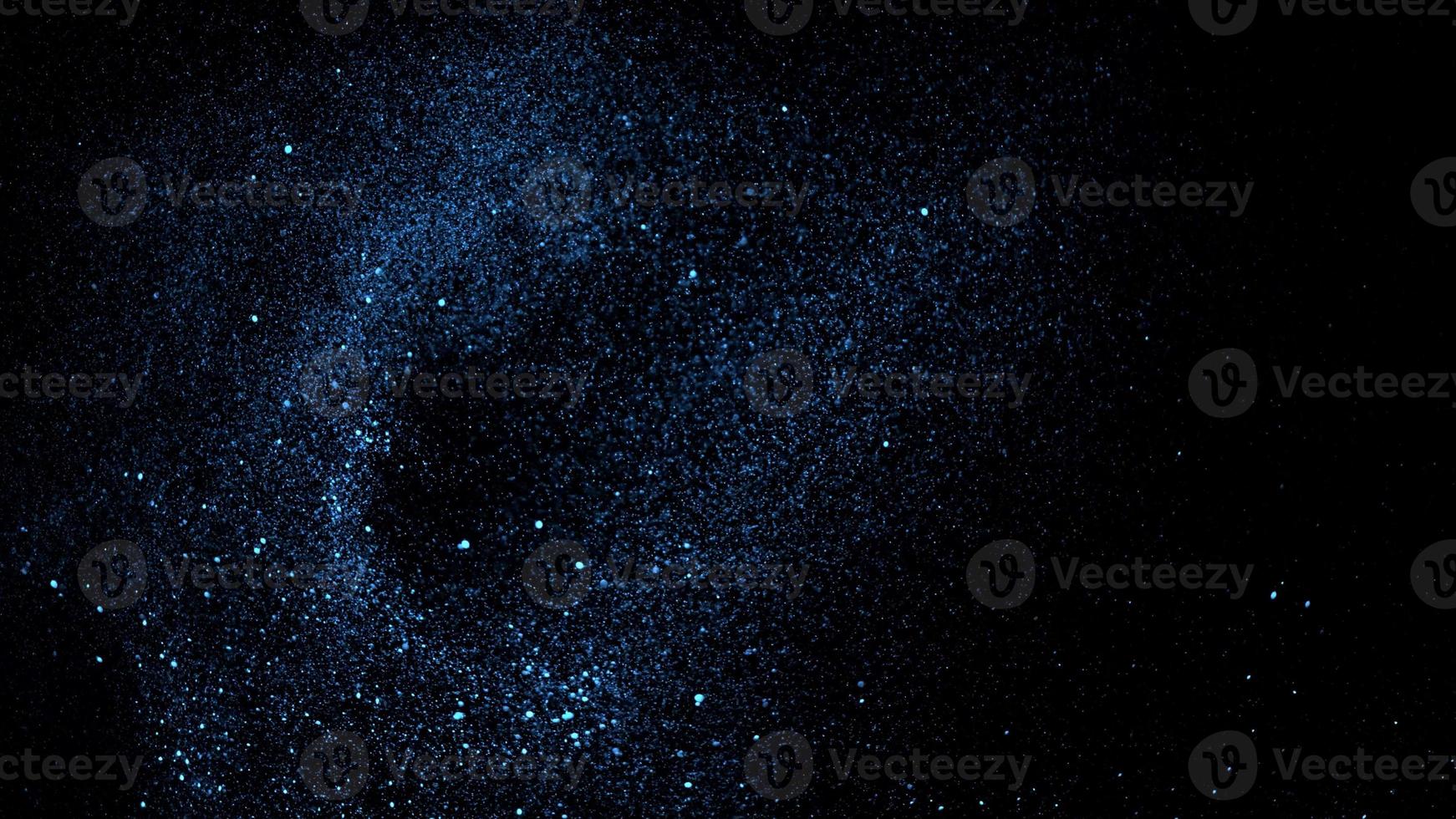 spruzzi blu glitter magici stelle scintillanti spruzzi di polvere vintage nero scuro foto