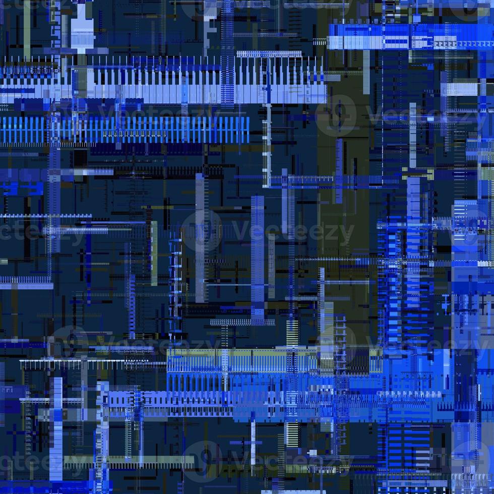 errore di glitch astratto blu scuro unico segnale strutturato astratto pixel glitch foto