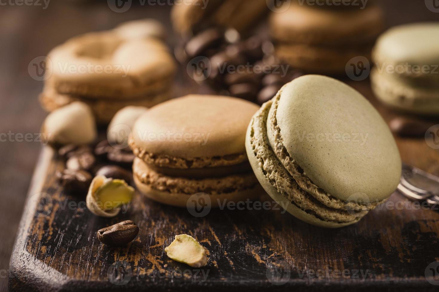 macarons francesi al caffè foto