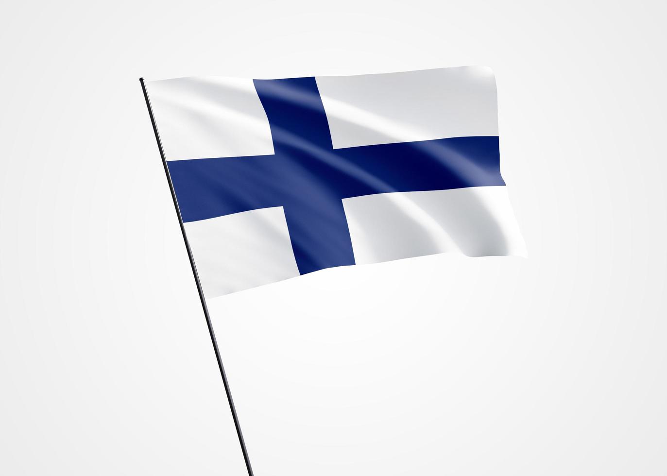bandiera della finlandia che sventola in alto sullo sfondo isolato. 06 dicembre festa dell'indipendenza della finlandia. collezione di bandiere nazionali mondiali collezione di bandiere nazionali mondiali foto