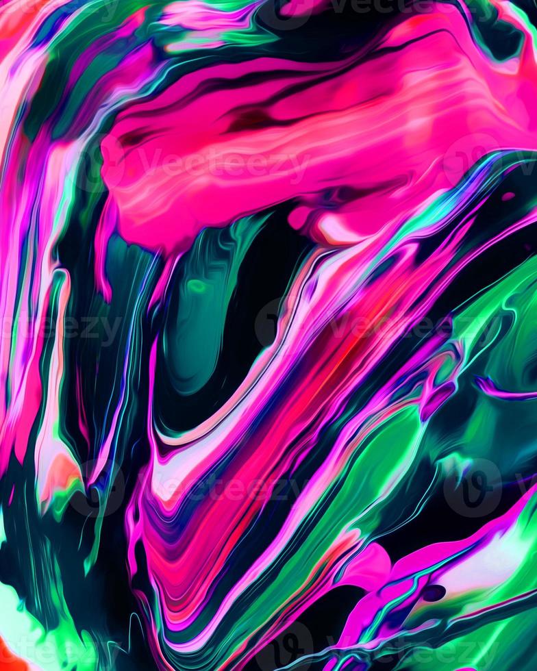 disegno di sfondo di pittura ad olio acrilico dipinto liquido liquido di colore rosa e verde scuro con creatività e opere d'arte moderne foto