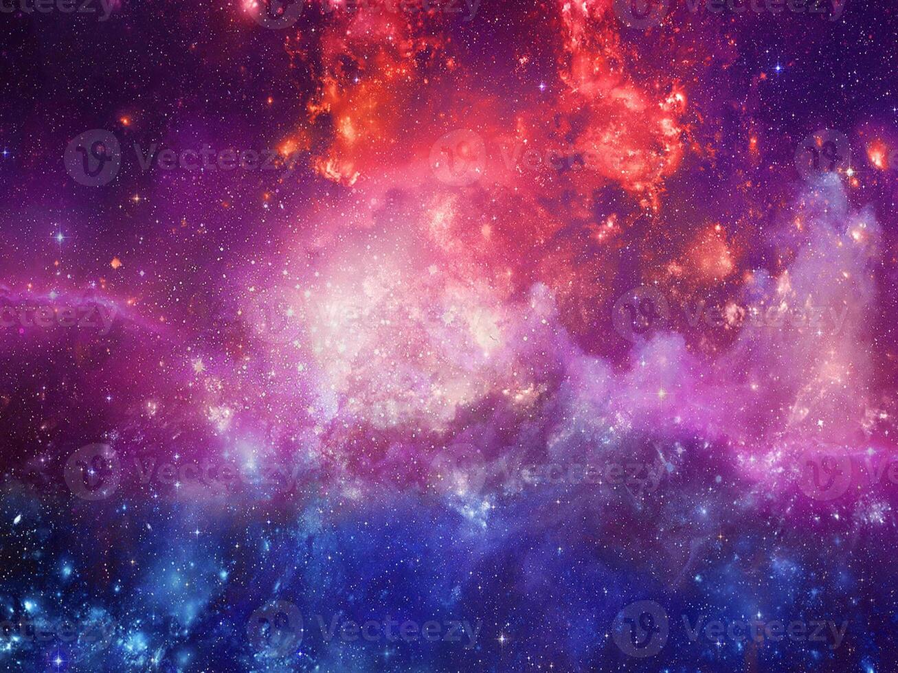 infinito bellissimo cosmo sfondo viola, blu e rosso con nebulosa, ammasso di stelle nello spazio esterno. bellezza dell'universo infinito pieno di stelle.arte cosmica, carta da parati di fantascienza foto