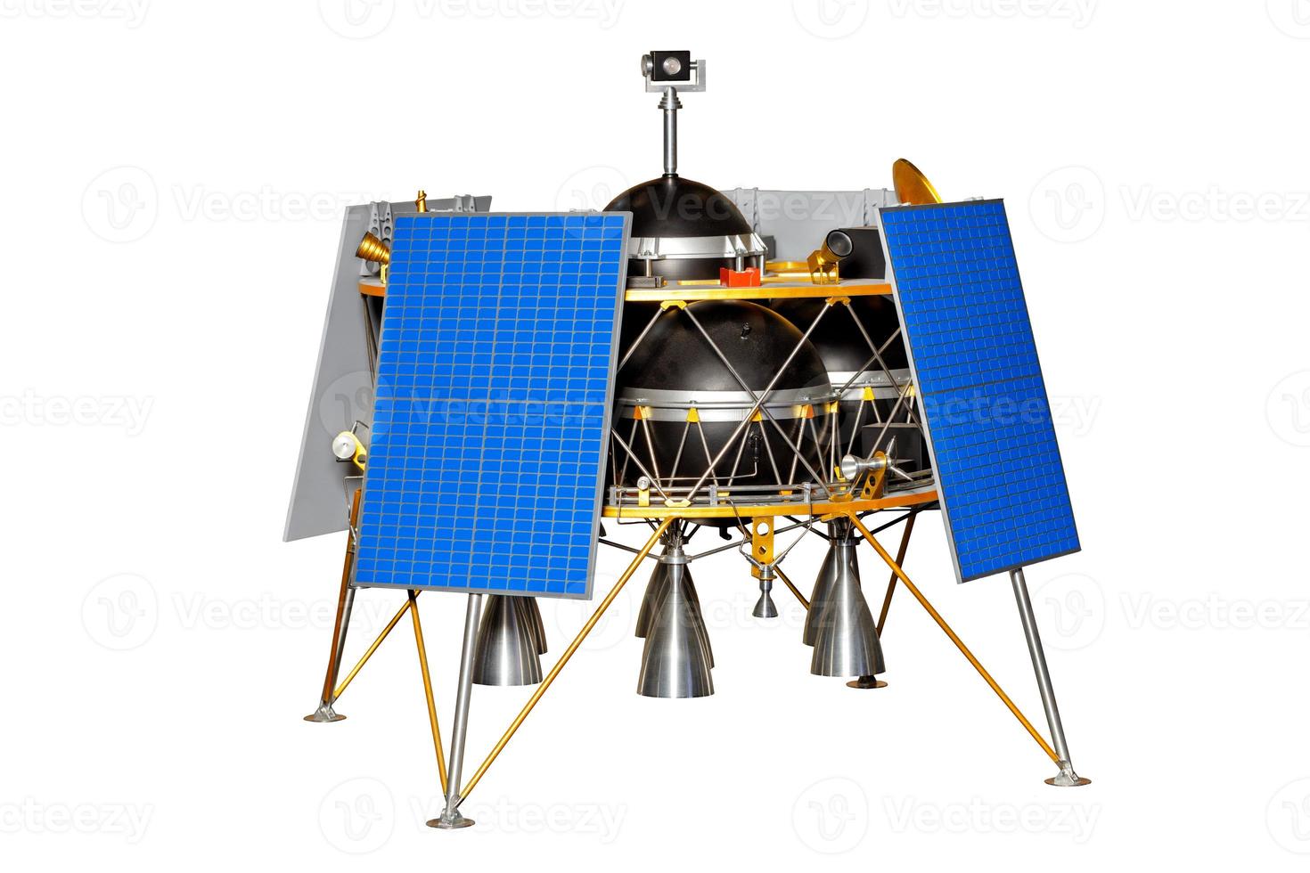 un lander lunare volante per l'esplorazione della superficie lunare in diversi luoghi durante una spedizione. foto