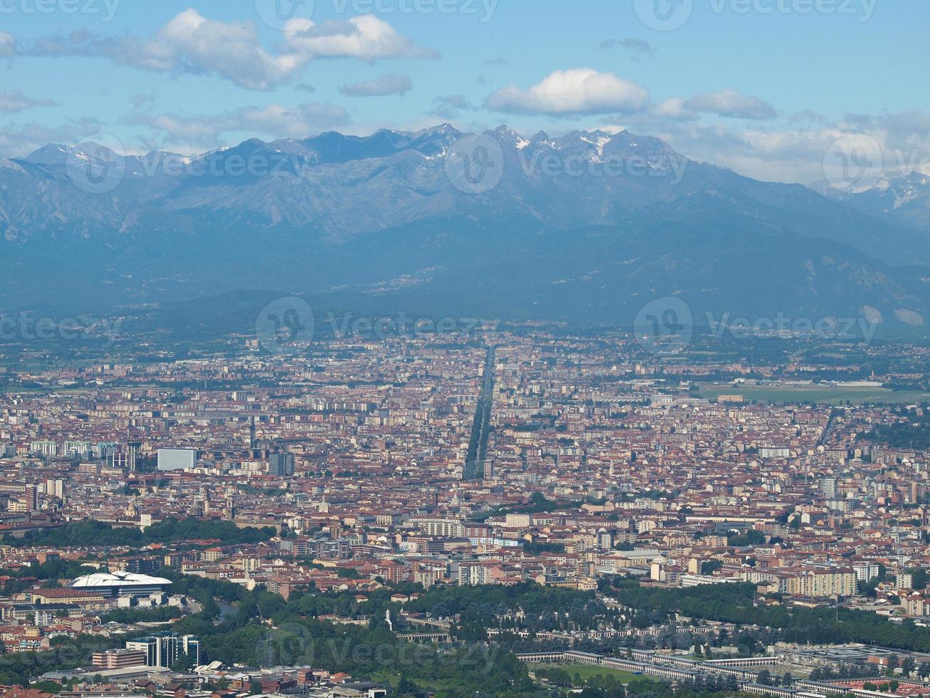 veduta aerea di torino foto