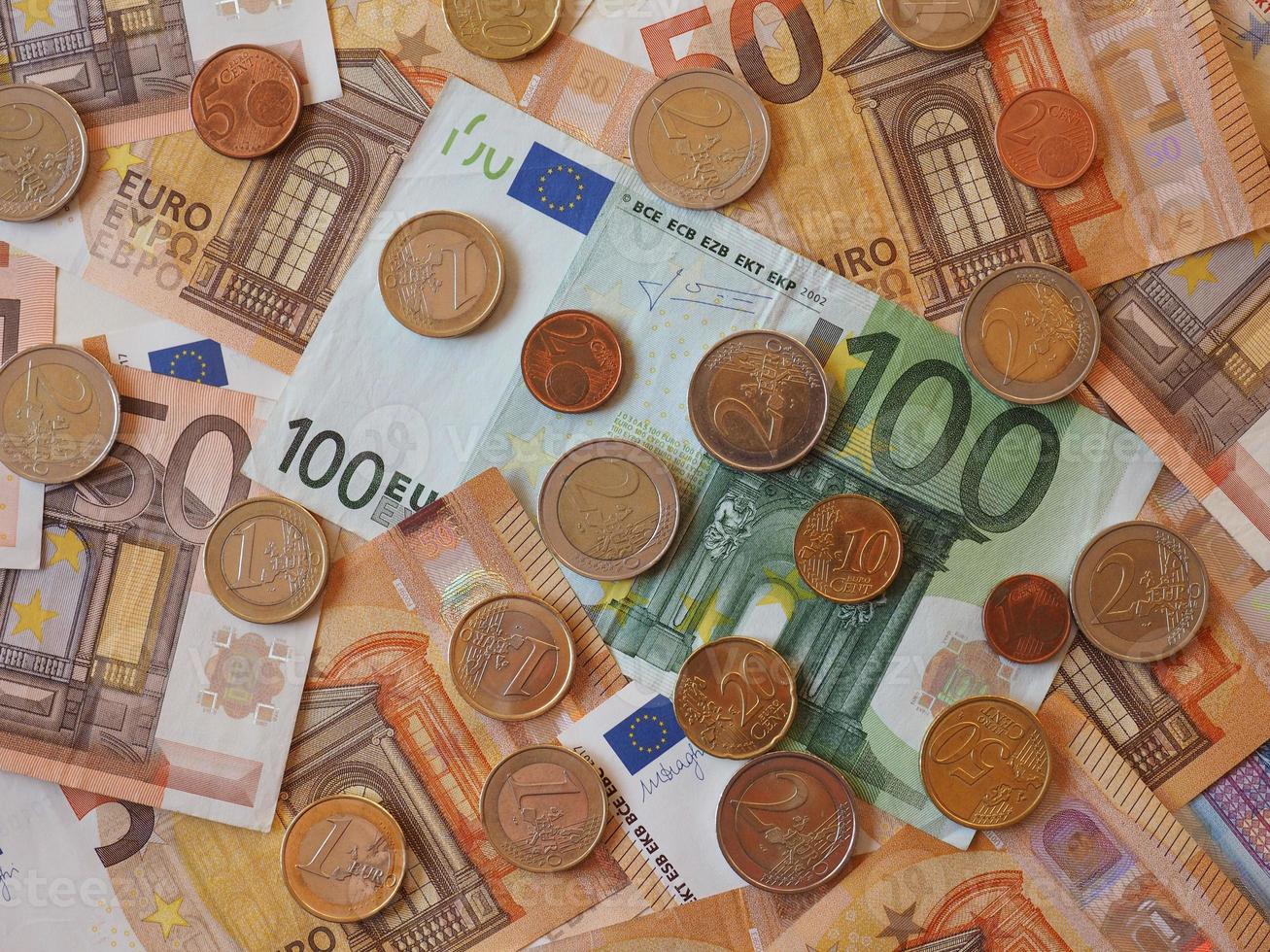 banconote e monete in euro, unione europea foto