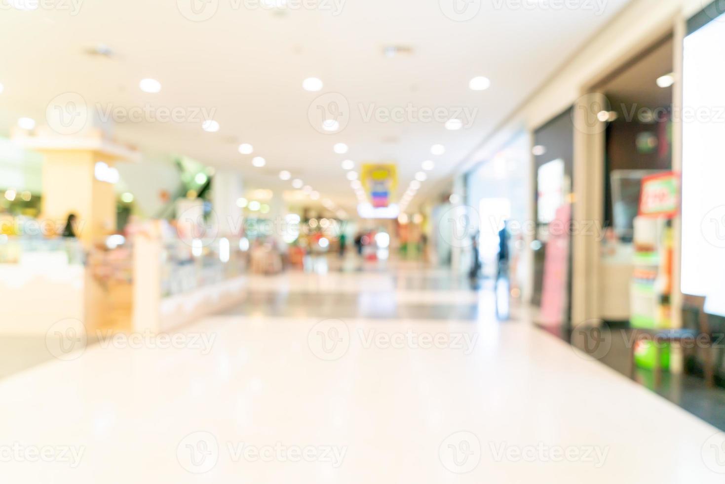 negozio di sfocatura astratta e negozio al dettaglio nel centro commerciale foto