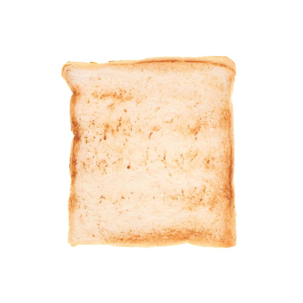 fette di pane tostato su sfondo bianco foto