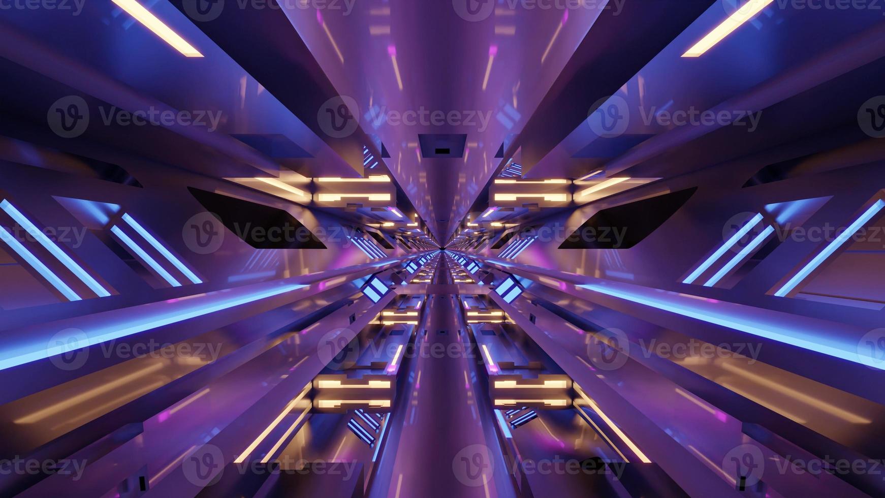 tunnel di vetro al neon 4k uhd 3d illustrazione foto