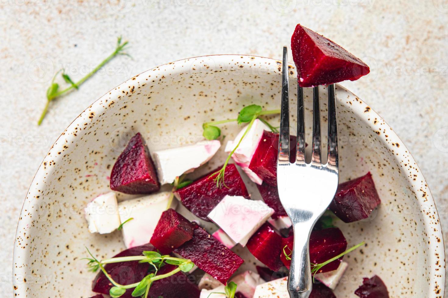 barbabietola feta insalata barbabietola pasto sano dieta vegetariana foto