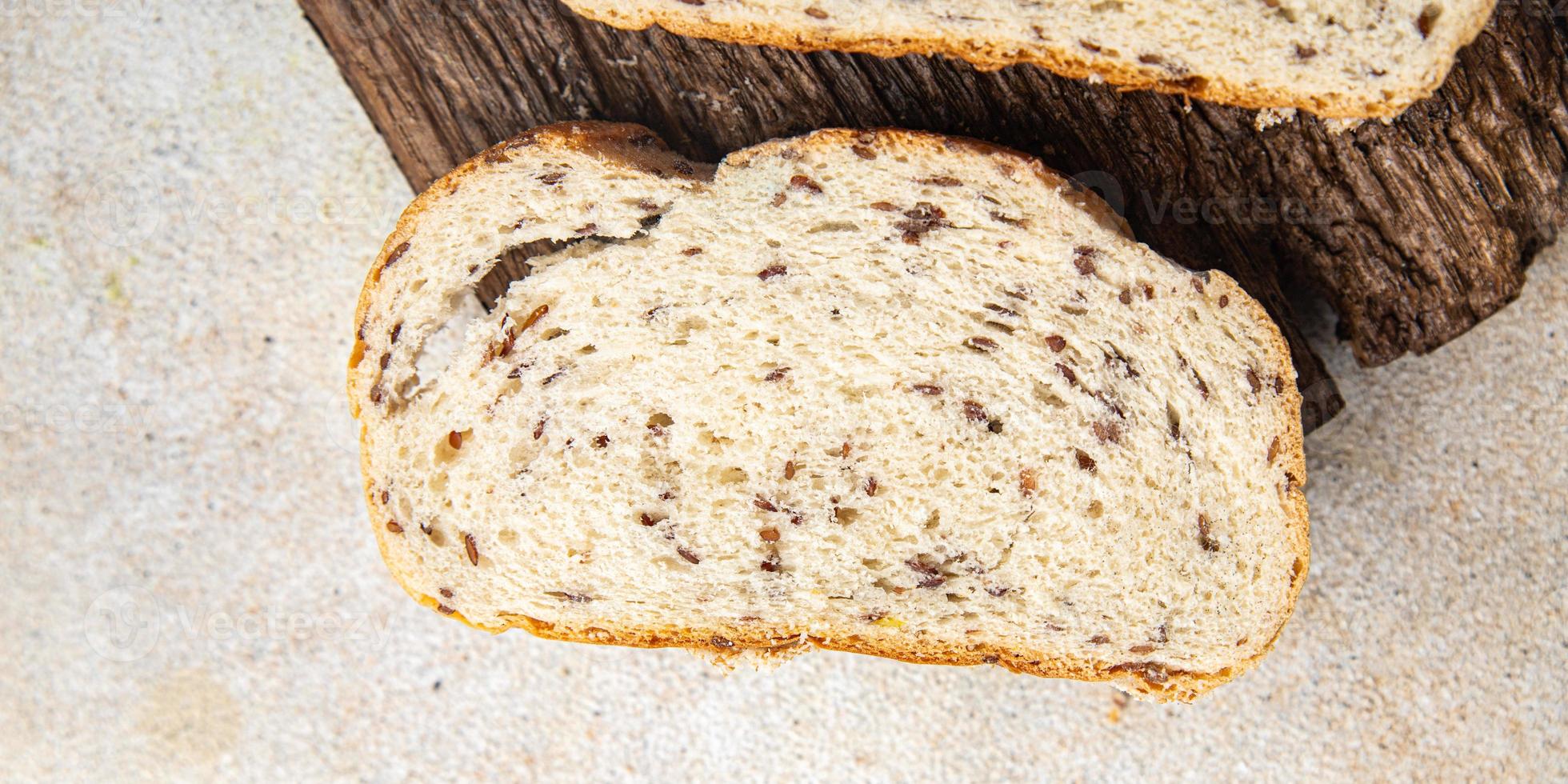 pane semi di lino prodotto da forno pasto sano cibo foto