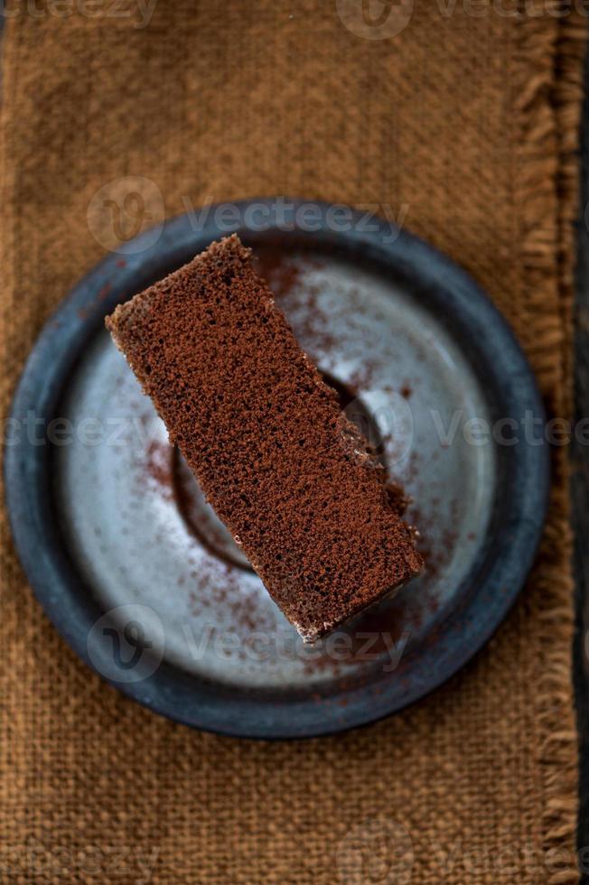 fetta di gustosa torta al cioccolato fatta in casa foto