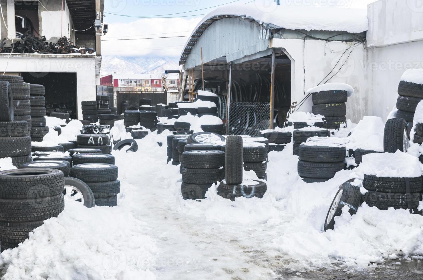 pneumatici in inverno foto