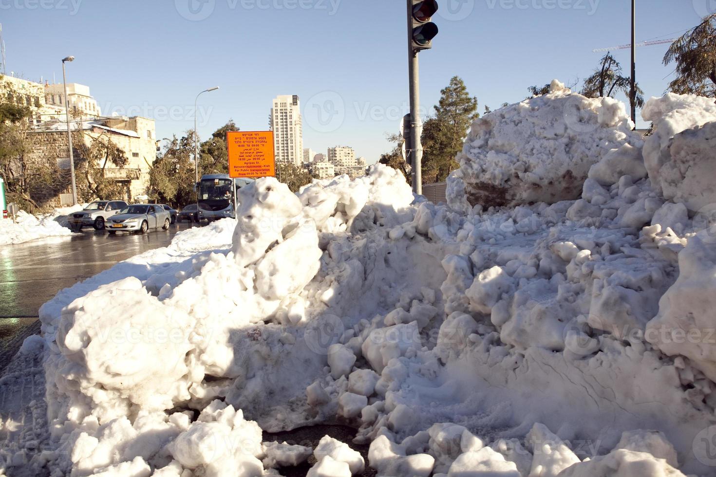 neve a Gerusalemme e sulle montagne circostanti foto