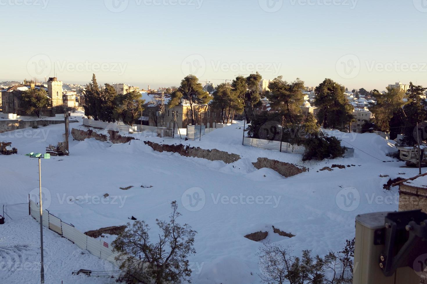 neve a Gerusalemme e sulle montagne circostanti foto