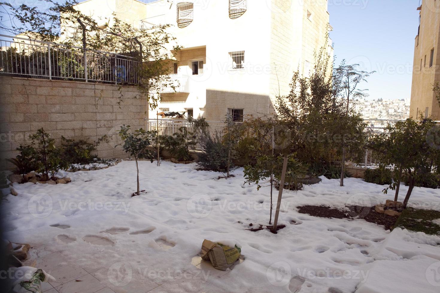 neve a Gerusalemme e sulle montagne circostanti foto