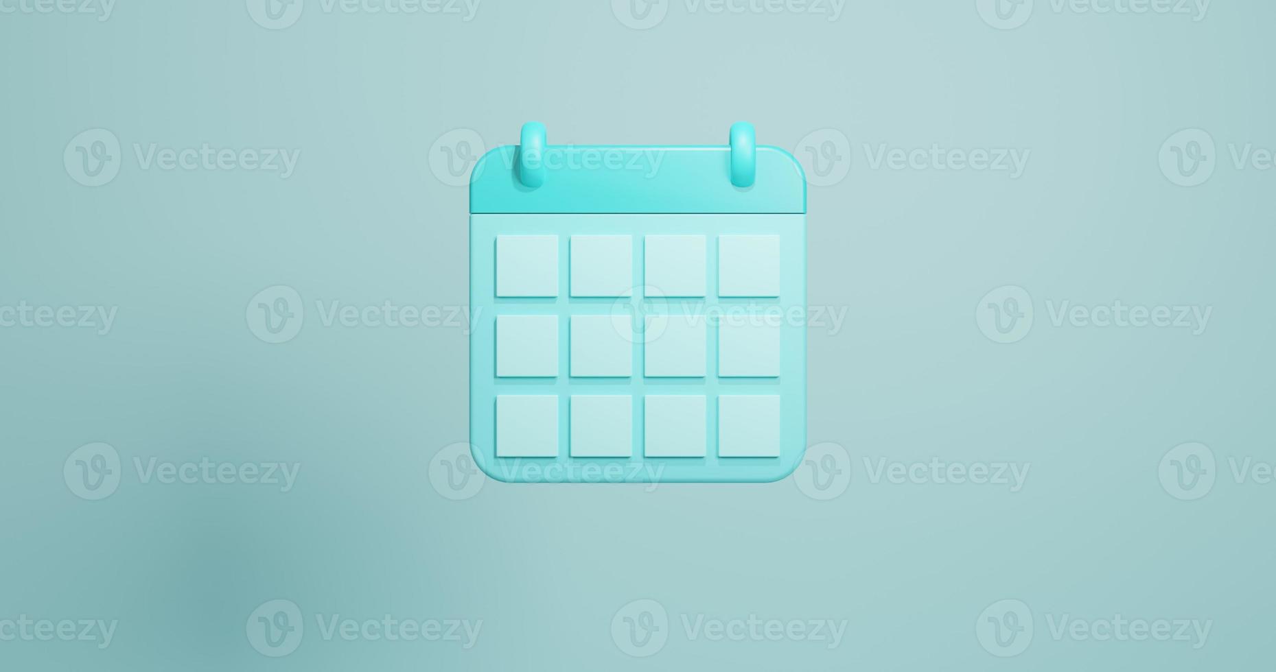 Calendario dell'organizzatore dell'illustrazione di rendering 3D blue foto