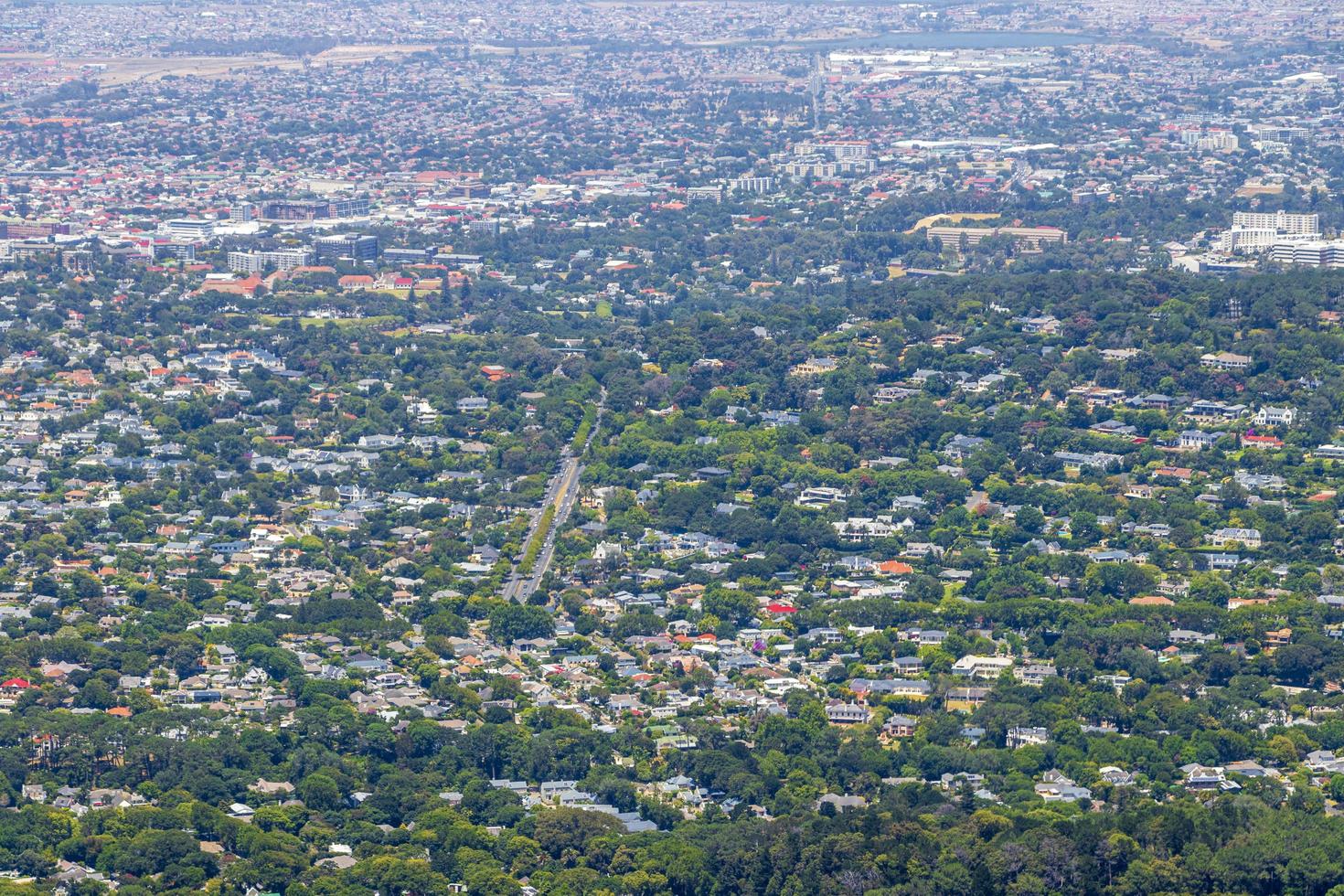 Newlands e Claremont, panorama di città del capo dall'alto. foto