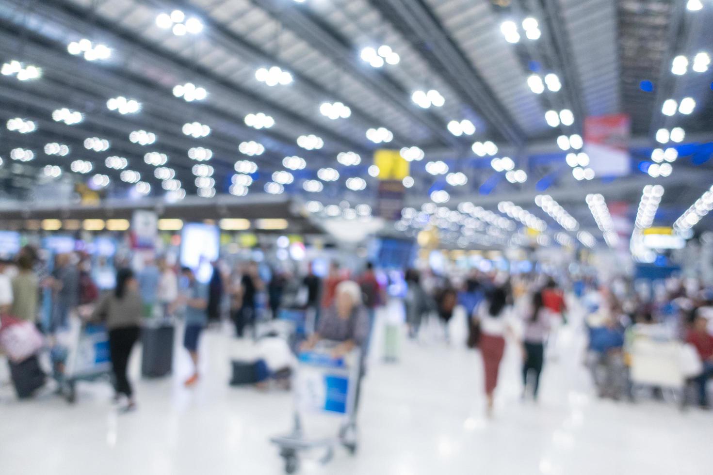 sfondo sfocato dell'aeroporto internazionale foto