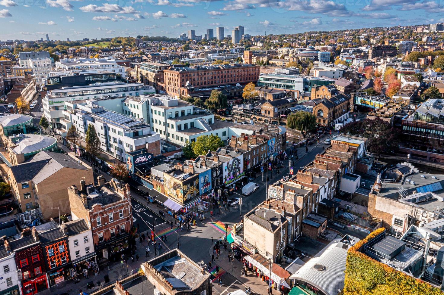 veduta aerea del mercato di camden lock a londra, regno unito. foto