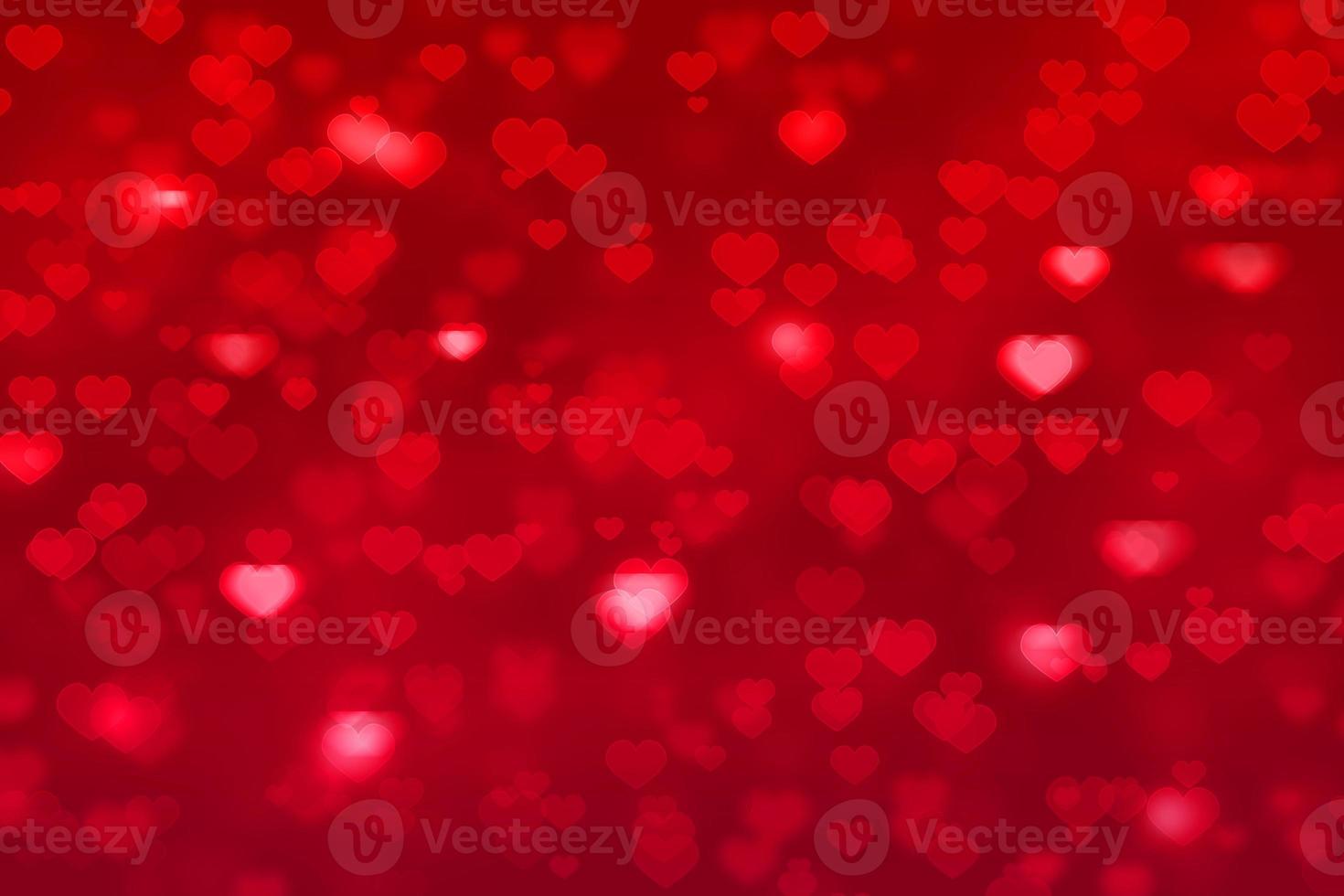 cuore bokeh sfondo rosso per biglietto di auguri di San Valentino foto