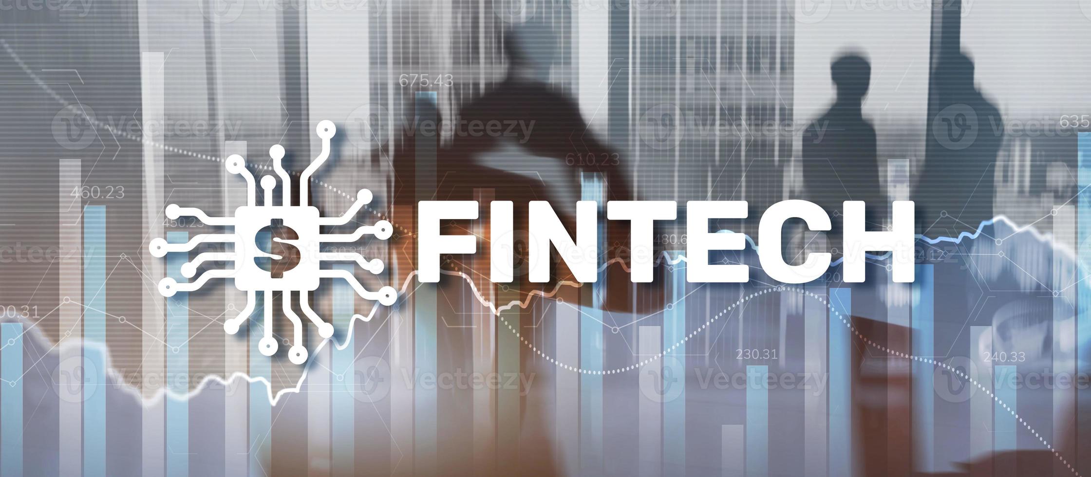 Fintech tecnologia finanziaria investimento mixed media business concept foto